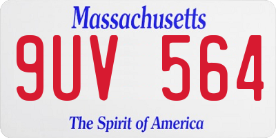 MA license plate 9UV564