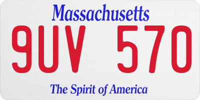 MA license plate 9UV570