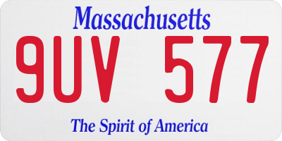 MA license plate 9UV577
