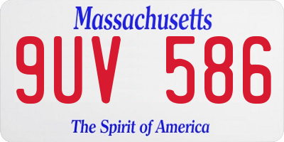 MA license plate 9UV586