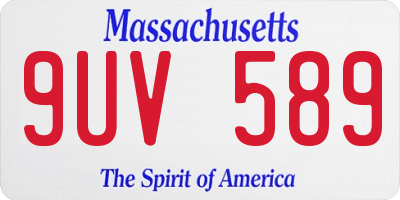 MA license plate 9UV589