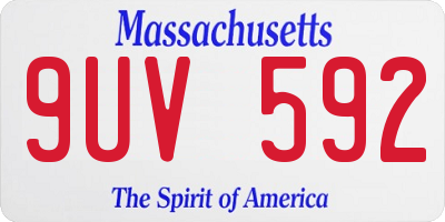 MA license plate 9UV592