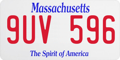 MA license plate 9UV596