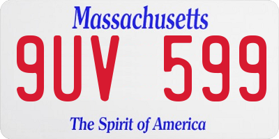 MA license plate 9UV599