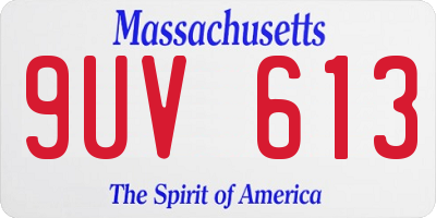 MA license plate 9UV613