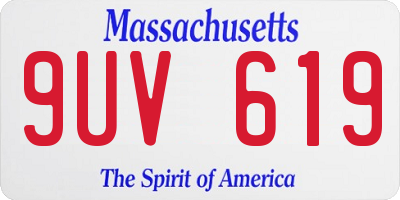 MA license plate 9UV619