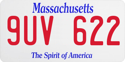 MA license plate 9UV622
