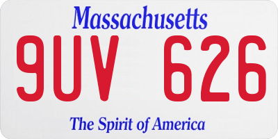 MA license plate 9UV626