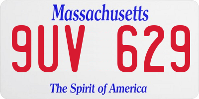 MA license plate 9UV629