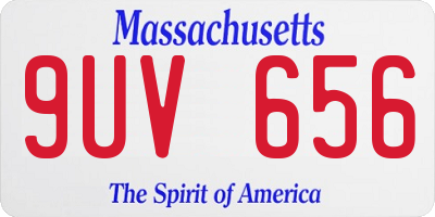 MA license plate 9UV656