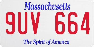 MA license plate 9UV664