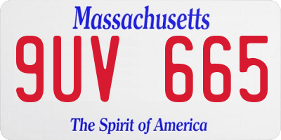 MA license plate 9UV665