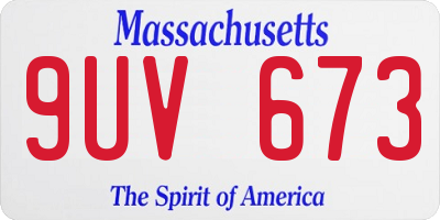 MA license plate 9UV673