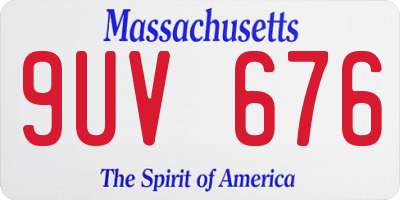 MA license plate 9UV676