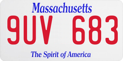 MA license plate 9UV683