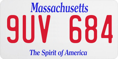 MA license plate 9UV684