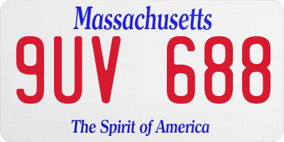 MA license plate 9UV688