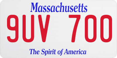 MA license plate 9UV700