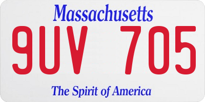 MA license plate 9UV705