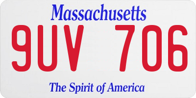 MA license plate 9UV706