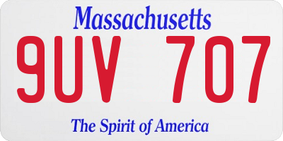 MA license plate 9UV707