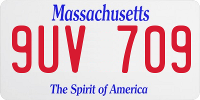 MA license plate 9UV709