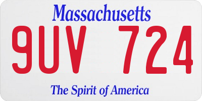 MA license plate 9UV724