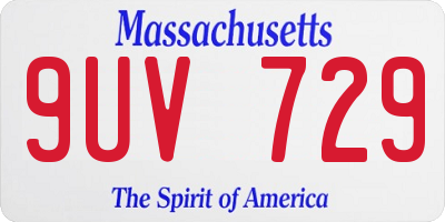 MA license plate 9UV729