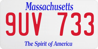 MA license plate 9UV733