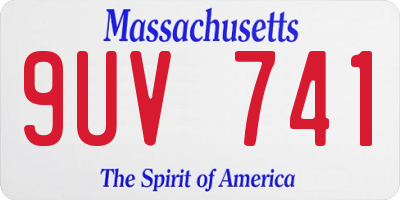 MA license plate 9UV741