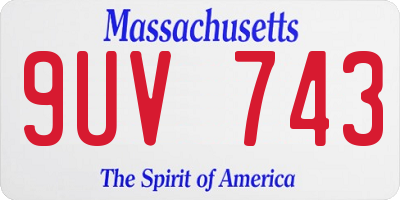 MA license plate 9UV743