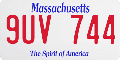 MA license plate 9UV744