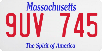 MA license plate 9UV745