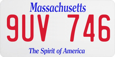MA license plate 9UV746