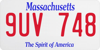 MA license plate 9UV748