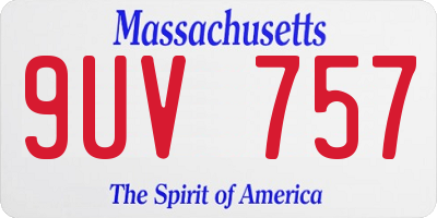 MA license plate 9UV757