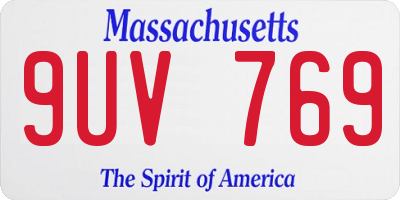 MA license plate 9UV769