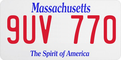 MA license plate 9UV770