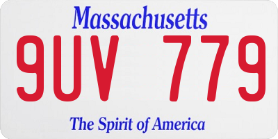 MA license plate 9UV779