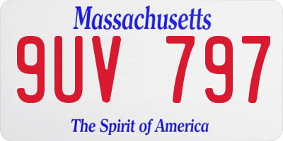 MA license plate 9UV797