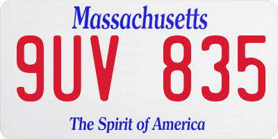 MA license plate 9UV835