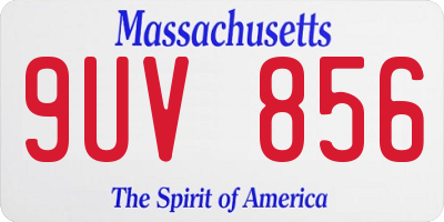 MA license plate 9UV856