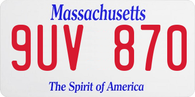 MA license plate 9UV870