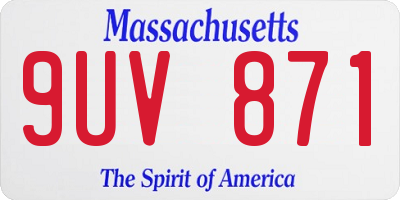 MA license plate 9UV871