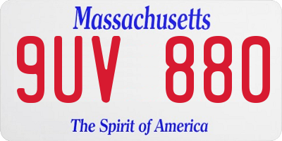 MA license plate 9UV880