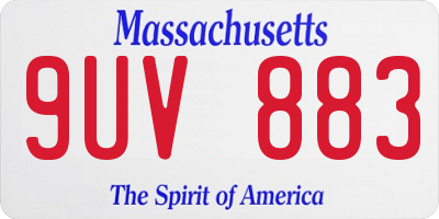 MA license plate 9UV883