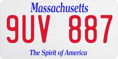 MA license plate 9UV887