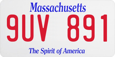 MA license plate 9UV891