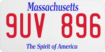 MA license plate 9UV896