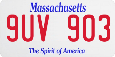MA license plate 9UV903